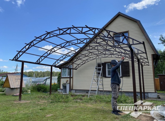 Навес из поликарбоната для зоны барбекю №22 - фото 4